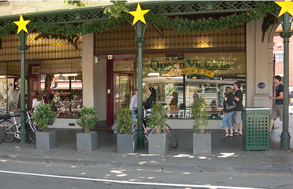 Large Plant Pots In Queen Victoria Market Stone Pots Used For Melbourne City Streetscaping